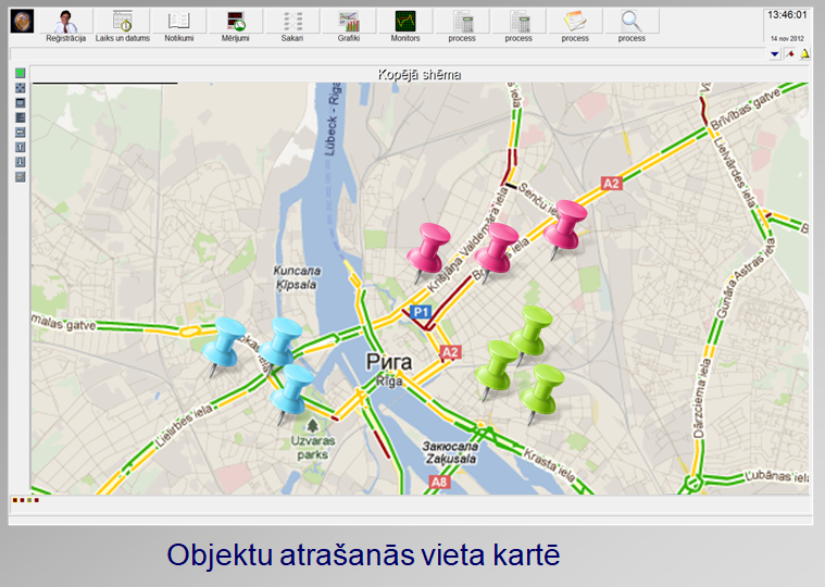 Objektu atrasšanas kartē